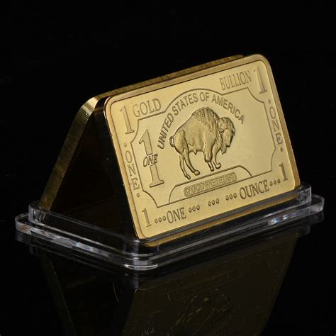 WR Art 1 Troy Oz 100 Mills 999 Gold US Buffalo Clad Bar Collectors