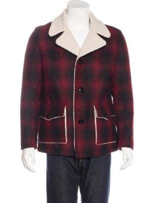 Saint Laurent SAINT LAURENT 2016 SHEARLING PLAID WOOL JACKET W TAGS