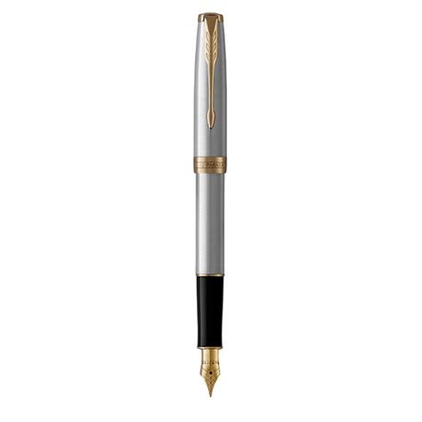 PARKER SONNET FOUNTAIN PEN – STAINLESS STEEL GOLD TRIM - Bigfoot Ads