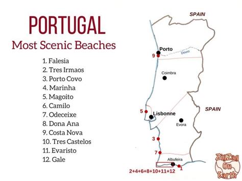 Best beaches in Portugal map - Portugal beach map (Southern Europe ...