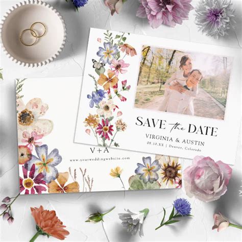 Floral Colorful Save The Date | Zazzle