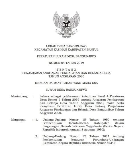 Pelurdes Nomor Tahun Ttg Penjabaran Apbdesa Ta Website