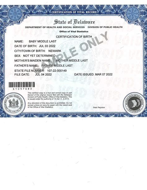 Colorado Certified Birth Certificate