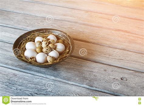 Chicken And Quail Eggs Stock Image Image Of Organic