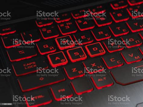 Black And Red Gaming Laptop Keyboard Stock Photo - Download Image Now ...