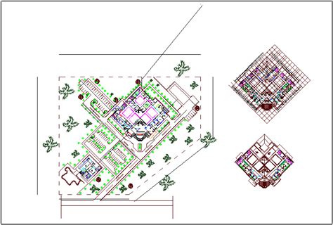 Medical center floor plan view with architectural view dwg file - Cadbull