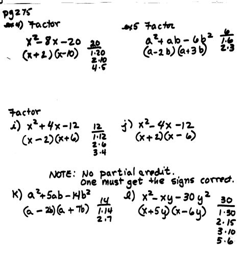 Written Notes On Factoring