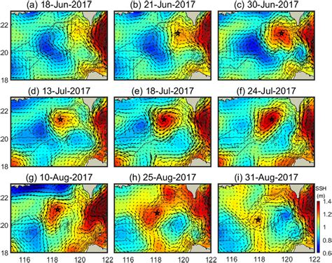 Evolution Of The Anticyclonic Eddy Center Detected By Satellite Sea