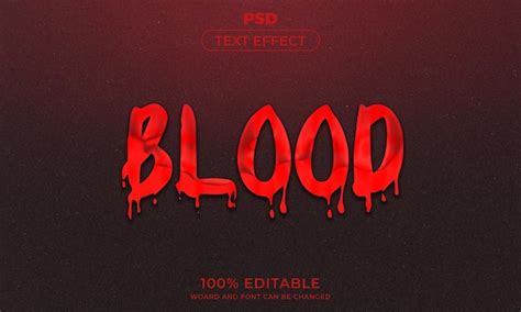 Premium Psd Blood D Editable Text Effect Style With Background