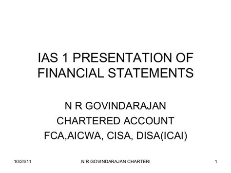 Ias 1 Presentation Of Financial Statements