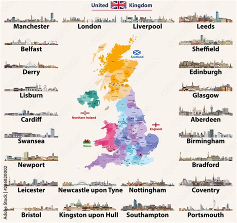 United Kingdom Cities Skylines Illustrations Map Of United Kingdom