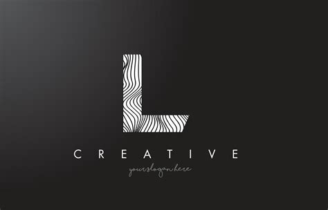 L Letter Logo With Zebra Lines Texture Design Vector 5037131 Vector