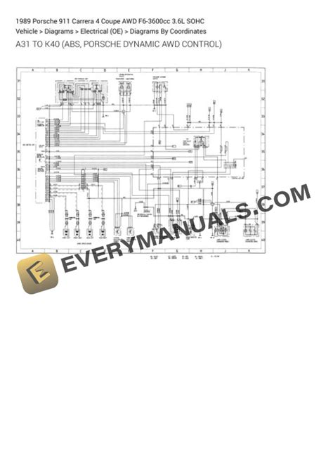 Porsche 911 Carrera 4 Coupe Awd 1989 Wiring Diagrams F6 3600cc 3 6l Sohc