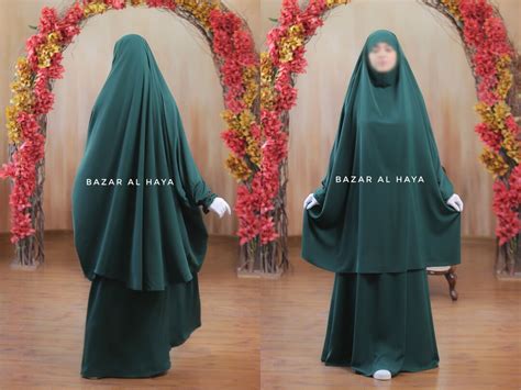 Emerald Hoor Two Piece Jilbab With Skirt Afghan Jilbab Khimar Etsy