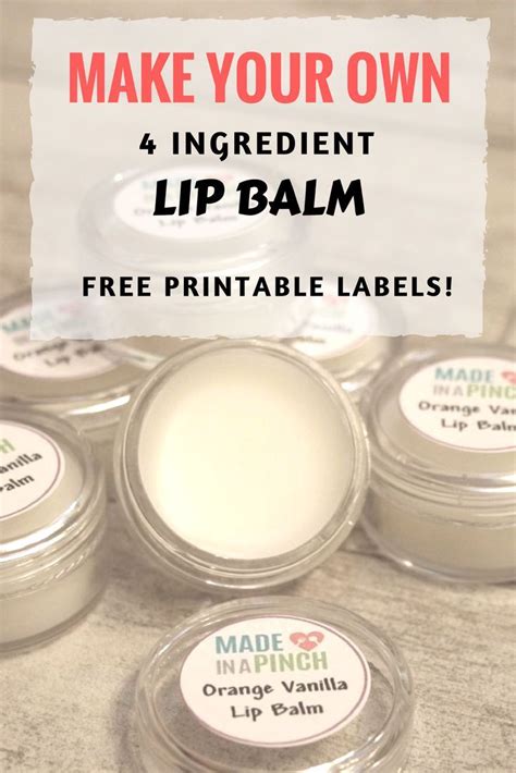 Lip Bales With The Text Make Your Own 4 Ingredient Lip Balm Free