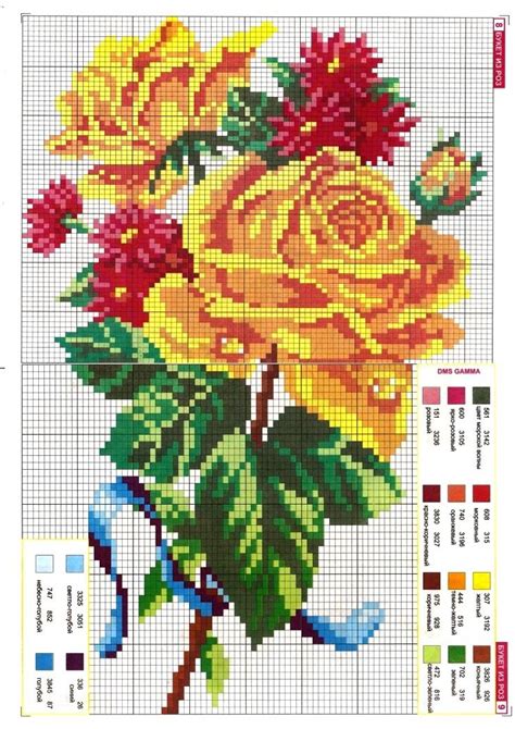 Pin By SNMKYTKN 1 On Cross Stitch Flowers Bouquets Girlands Etc Rose