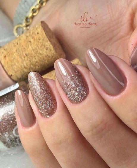 Nude Nails With Glitter Mauve Nails Sparkle Nails Acrylic Nail