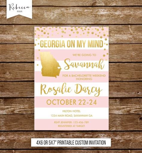 Savannah Invitation Savannah Bachelorette Weekend Atlanta Bridal Shower