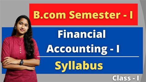 Financial Accounting I Syllabus Bcom First Semester Bcom