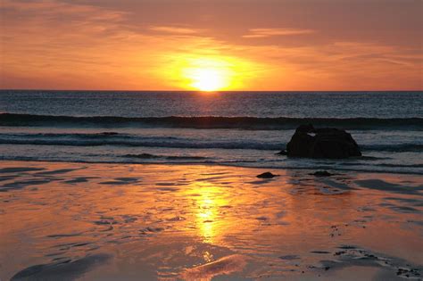 Porthmeor Sunset St Ives Cornwall Guide Images