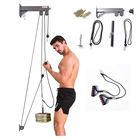 Buy Huwai F Wall Ed Home Multi Gym Lat Pull Downs Pulley Cable Machine Fitness Pulley System