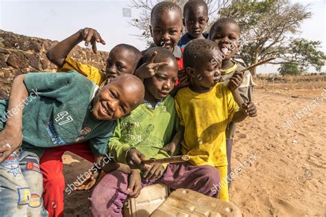 Group African Children Selfmade Drums Singing Editorial Stock Photo