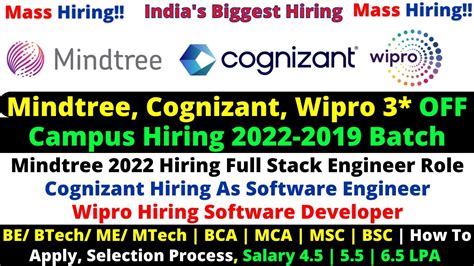 Mindtree Cognizant Wipro Off Campus Drive