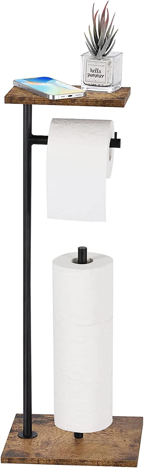 Toilet Paper Holder Stand Toilet Paper Stand With Shelf Free Standing