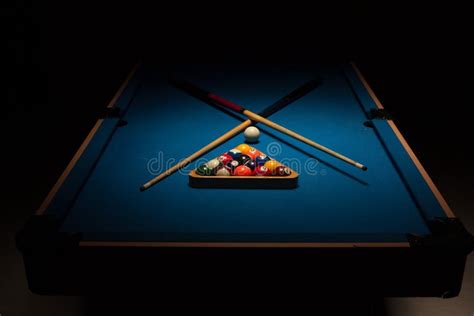 Pool Equipment Ready For A Game Stock Photo - Image of pool, cues: 42070086