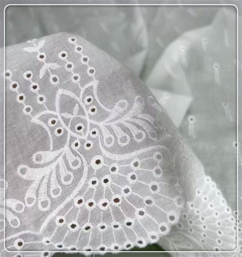 Off White Scalloped Cotton Eyelet Fabric For Doll Dress Wedding Boho Dress Lace Top Or Eyelet