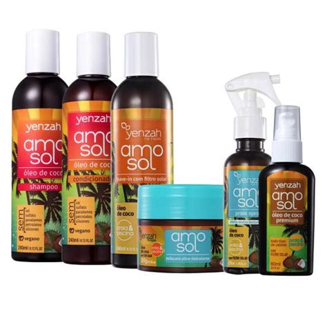 Kit Home Care Completo Amo Sol Yenzah P S Praia Piscina Kit De