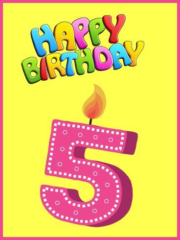 Happy 5th Birthday Card Printable