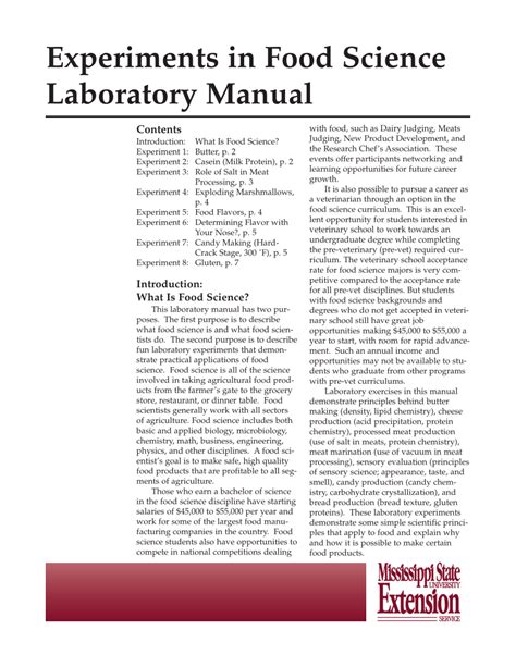 Pdf Experiments In Food Science Laboratory Manual