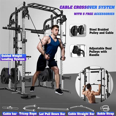 Royal Fitness Smith Machine Multifunctional Power Cage Rack