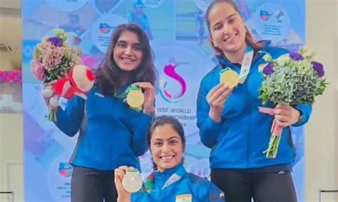 Asian Games 2023 India S Manu Bhaker Esha Singh And Rhythm Sangwan Win Gold In Women S 25m