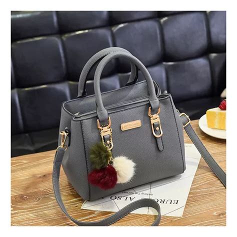 Bolso Bandolera De Cuero Pu Para Mujer Color Gris Oscuro MercadoLibre