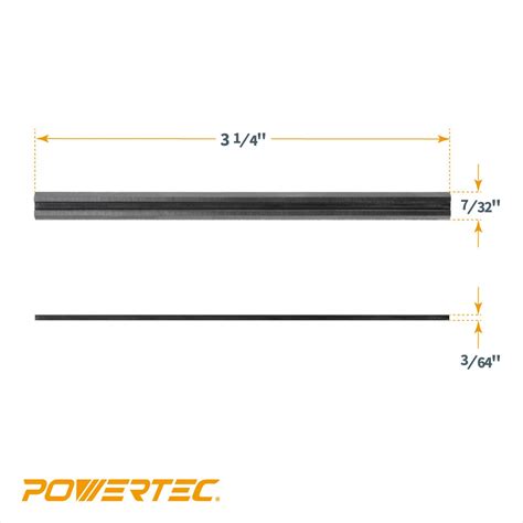 POWERTEC 12840 Juego De 2 Cuchillas Cepilladoras De Mano HSS De 3 14