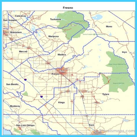 Map of Fresno California - TravelsMaps.Com