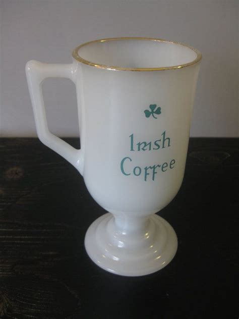 Federal Milk Glass Irish Coffee Mugs Set Of Shabby Milk Glass Irish