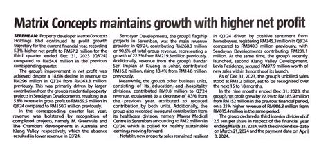 The Sun 7 March 2024 Matrix Concepts Maintains Growth With Higher