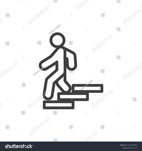 Vector Sign Man On Stairs Going Stock Vector Royalty Free