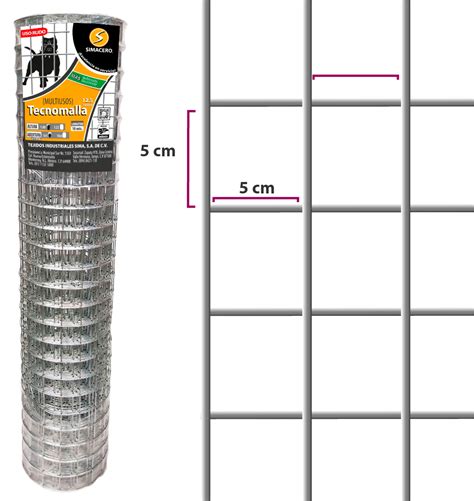 Malla De Acero Multimalla Reforzada Ab 5x5cm Alt 1 00m L 10m