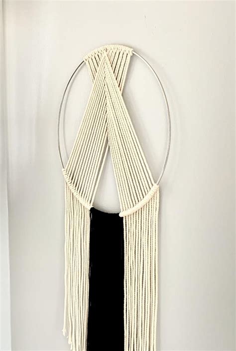 Circle Macrame Wall Hanging Black And White Etsy Australia Circle