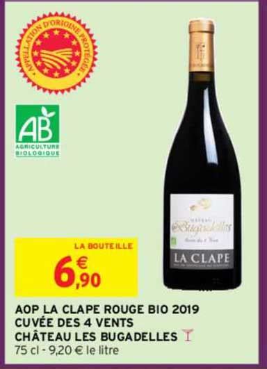 Promo Aop La Clape Rouge Bio Cuv E Des Vents Ch Teau Les