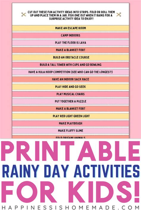 65+ Rainy Day Activities for Kids - Happiness is Homemade