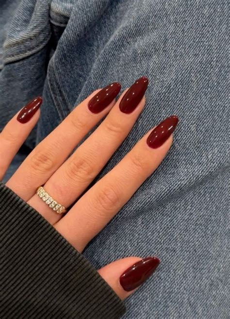 Cherry Red Nails Gel Nails Wine Nails Nail Colors