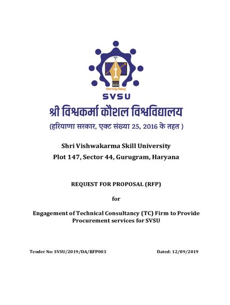 Fillable Online Notice Inviting Request For Proposal Rfp For