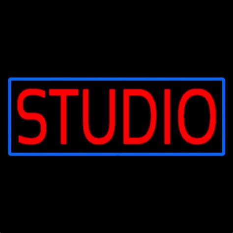 Custom Red Studio Blue Border Neon Sign Usa Custom Neon Signs Shop