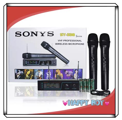 SONY VHF-Professional Karaoke KTV Dual Wireless Microphone Mic SY-388 ...