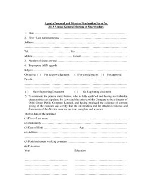 Fillable Online Procedures And Forms For Annual Meetings Of